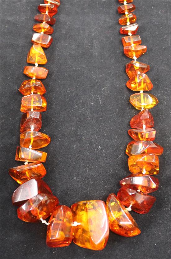 A long amber necklace